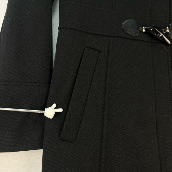 Tommy Hilfiger Hooded Toggle Walker Coat Wool Blend Black SMALL Classic Academia - Picture 5 of 14